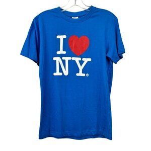 ATG Women’s I Love New York Short Sleeve T-Shirt Blue/Multi Small New